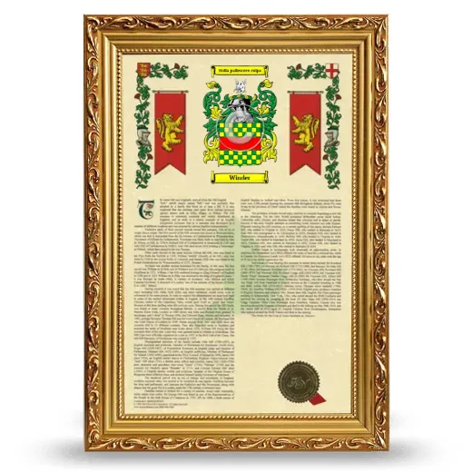 Winder Armorial History Framed - Gold