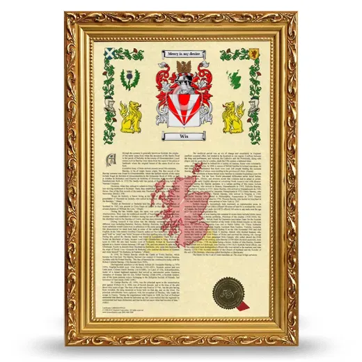 Wis Armorial History Framed - Gold