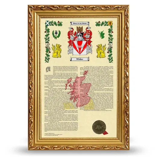 Wiskar Armorial History Framed - Gold