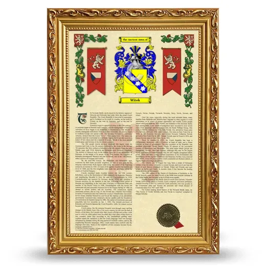Witek Armorial History Framed - Gold