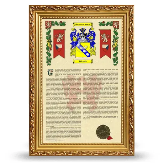 Witteck Armorial History Framed - Gold