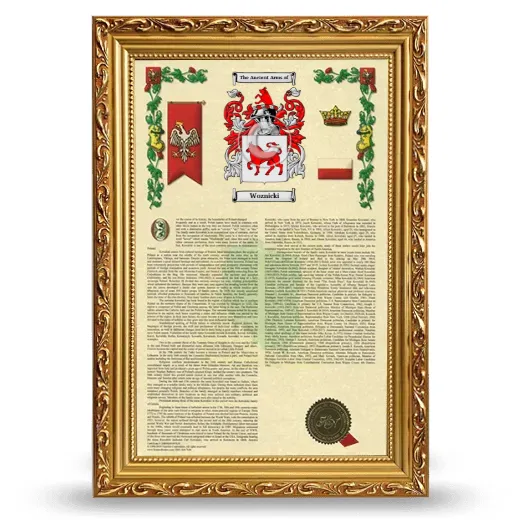 Woznicki Armorial History Framed - Gold