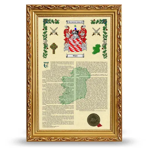 Wyer Armorial History Framed - Gold