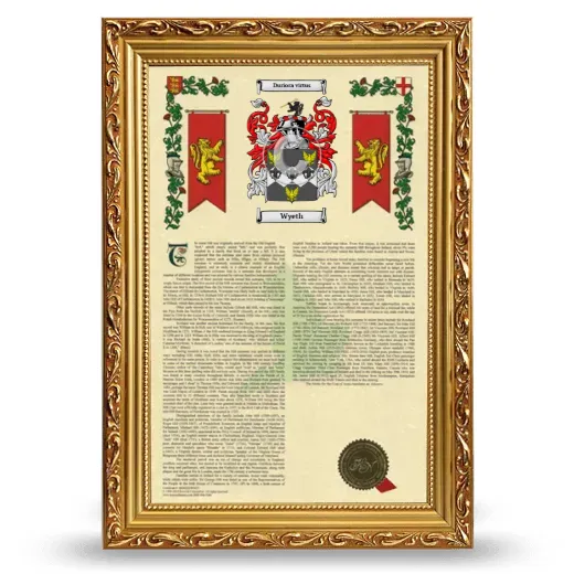 Wyeth Armorial History Framed - Gold