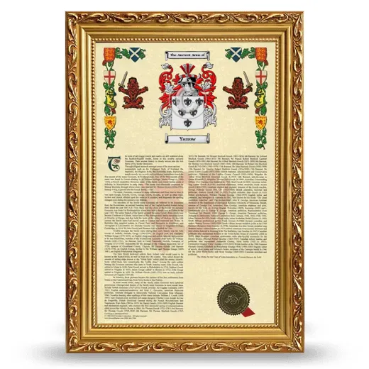 Yarrow Armorial History Framed - Gold