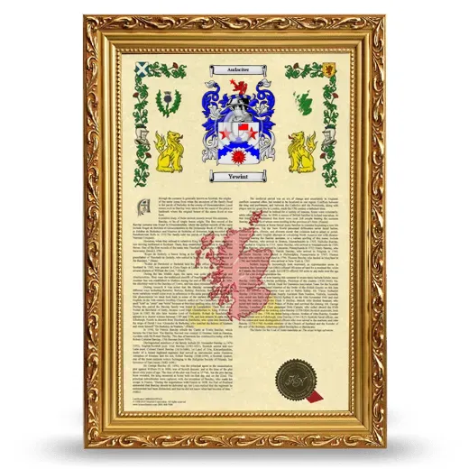 Yewint Armorial History Framed - Gold