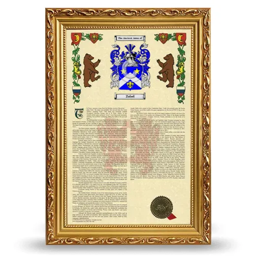 Zobel Armorial History Framed - Gold