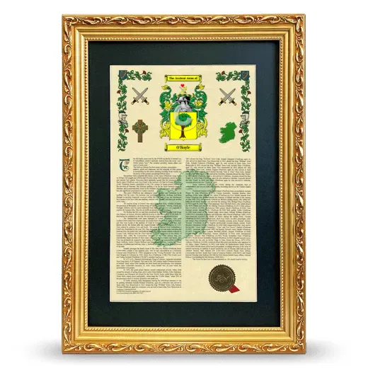 O'Boyle Deluxe Armorial Framed - Gold