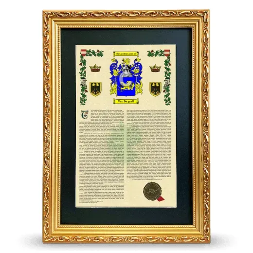 Van De graff Deluxe Armorial Framed - Gold
