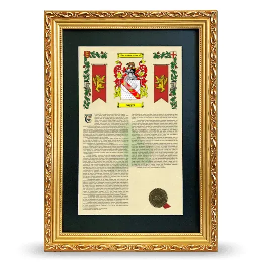 Bagger Deluxe Armorial Framed - Gold