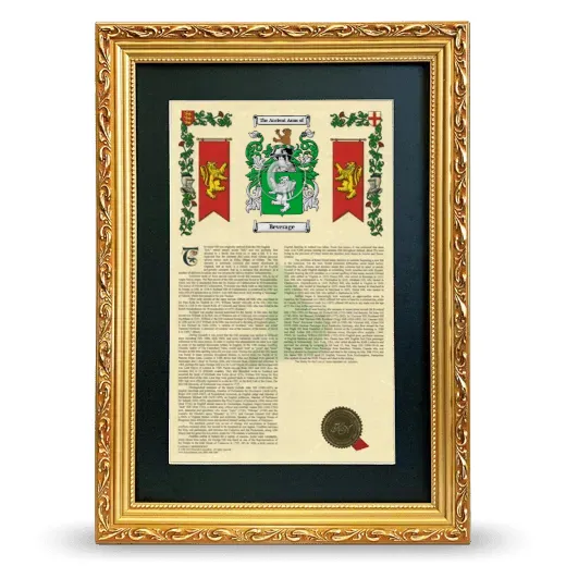 Beverage Deluxe Armorial Framed - Gold
