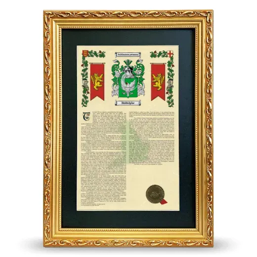 Biddulphe Deluxe Armorial Framed - Gold