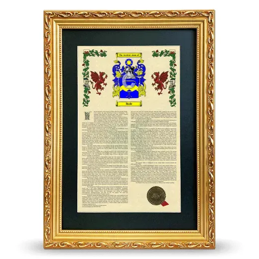 Bude Deluxe Armorial Framed - Gold