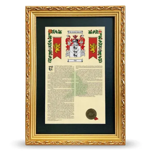 Cat Deluxe Armorial Framed - Gold
