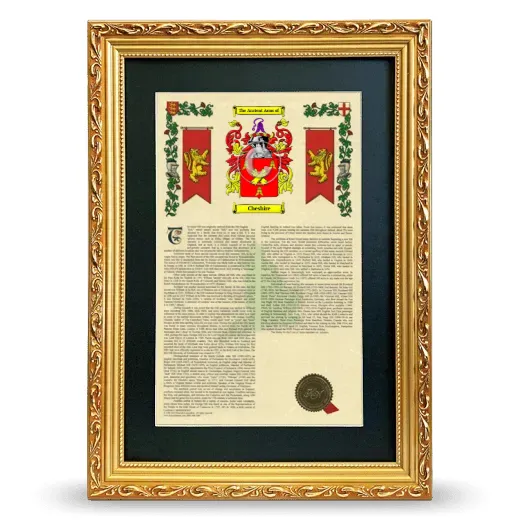 Cheshire Deluxe Armorial Framed - Gold