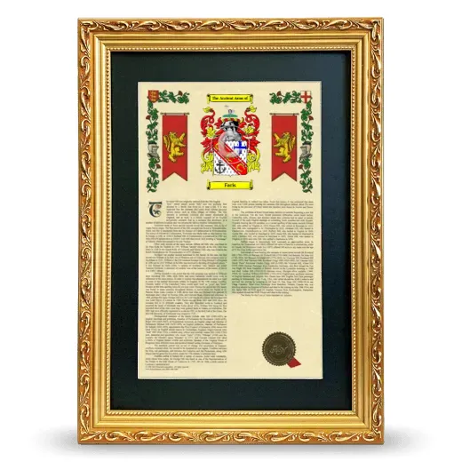 Faris Deluxe Armorial Framed - Gold