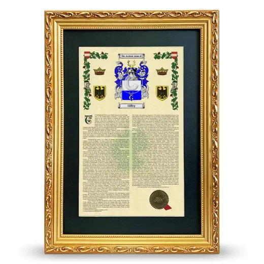 Giffey Deluxe Armorial Framed - Gold