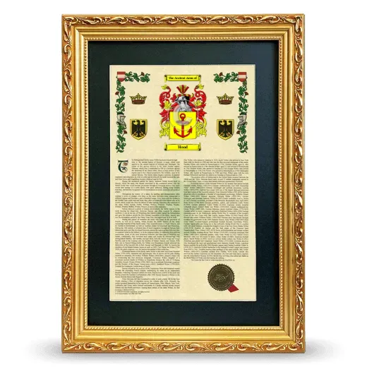 Hood Deluxe Armorial Framed - Gold