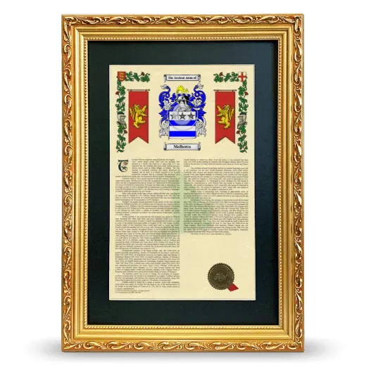 Malhotra Deluxe Armorial Framed - Gold