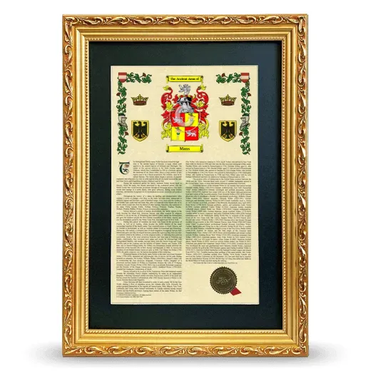 Mans Deluxe Armorial Framed - Gold