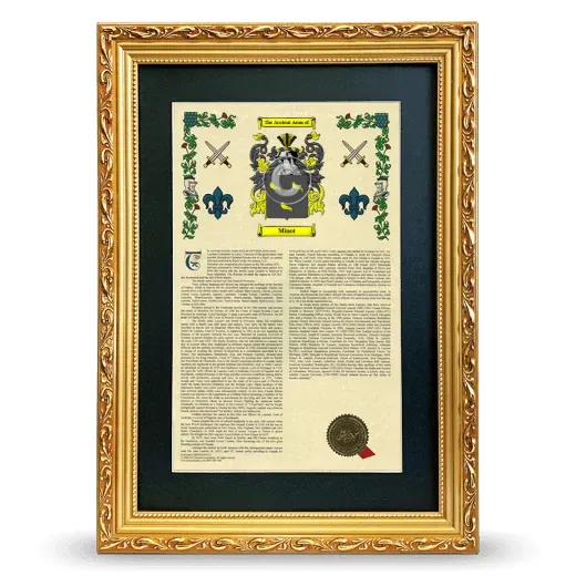 Minot Deluxe Armorial Framed - Gold
