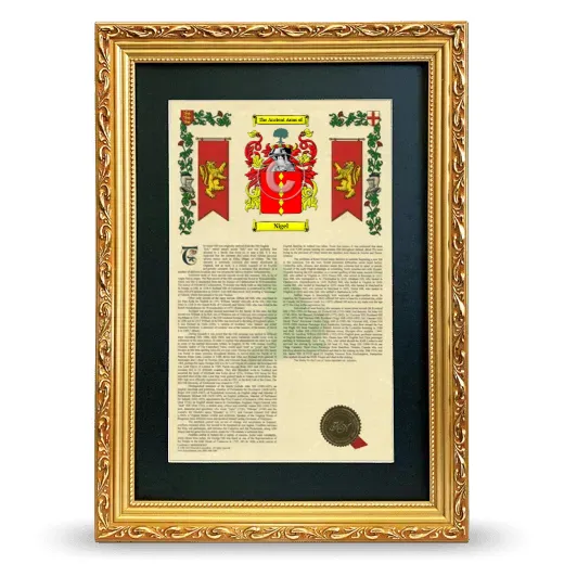 Nigel Deluxe Armorial Framed - Gold
