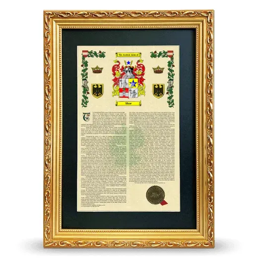 Shoe Deluxe Armorial Framed - Gold