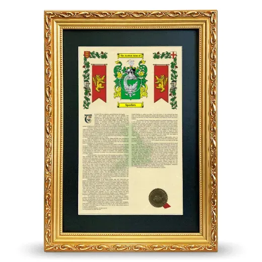 Sparkes Deluxe Armorial Framed - Gold