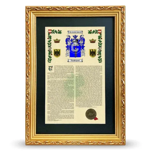 Vanderpool Deluxe Armorial Framed - Gold
