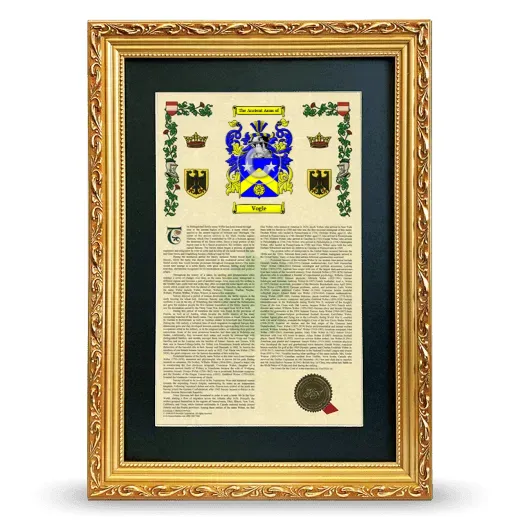 Vogle Deluxe Armorial Framed - Gold