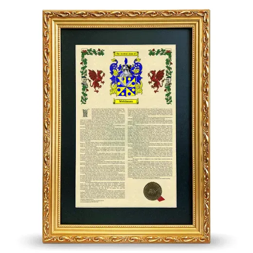Welshman Deluxe Armorial Framed - Gold