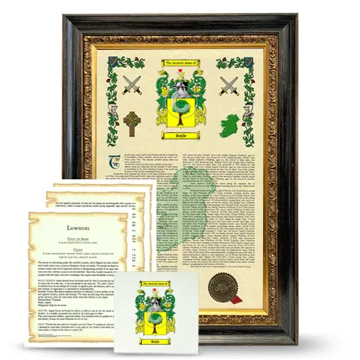 Boyle Framed Armorial, Symbolism and Large Tile - Heirloom