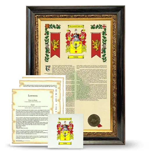 Covin Framed Armorial, Symbolism and Large Tile - Heirloom