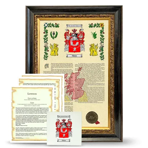 Theyn Framed Armorial, Symbolism and Large Tile - Heirloom