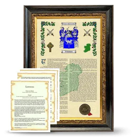 O'Gorman Framed Armorial History and Symbolism - Heirloom