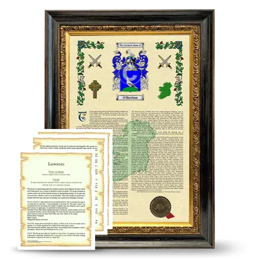 O'Sheehan Framed Armorial History and Symbolism - Heirloom