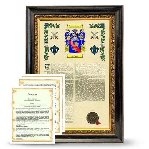St Pierre Framed Armorial History and Symbolism - Heirloom
