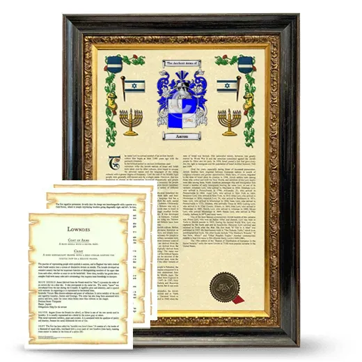 Aaron Framed Armorial History and Symbolism - Heirloom