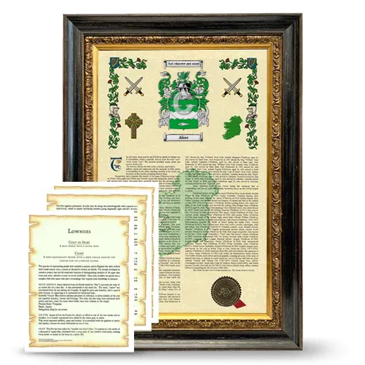 Abee Framed Armorial History and Symbolism - Heirloom
