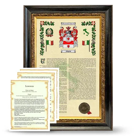 Alegria Framed Armorial History and Symbolism - Heirloom