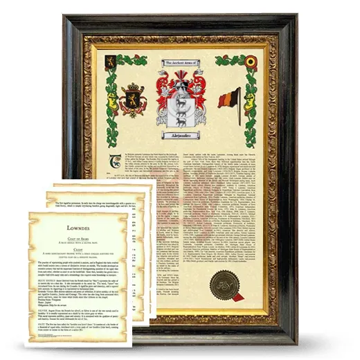 Alejandro Framed Armorial History and Symbolism - Heirloom
