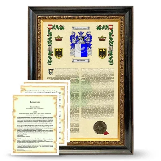Andersen Framed Armorial History and Symbolism - Heirloom