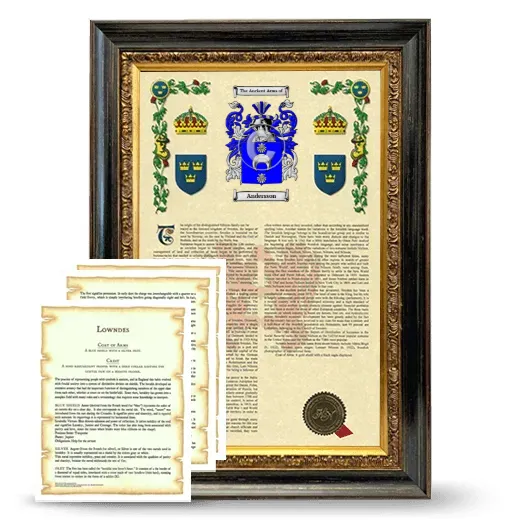 Andersson Framed Armorial History and Symbolism - Heirloom