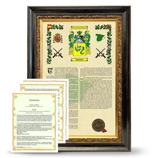 Anguiano Framed Armorial History and Symbolism - Heirloom