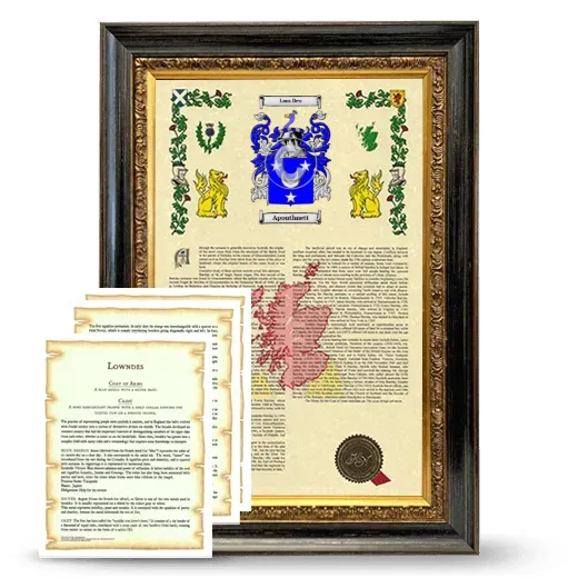 Apouthnett Framed Armorial History and Symbolism - Heirloom