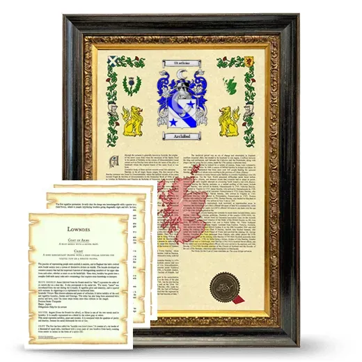 Archibal Framed Armorial History and Symbolism - Heirloom