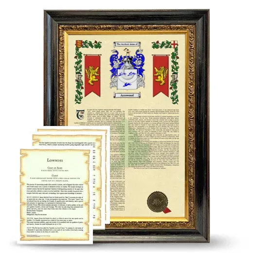 Arrowood Framed Armorial History and Symbolism - Heirloom