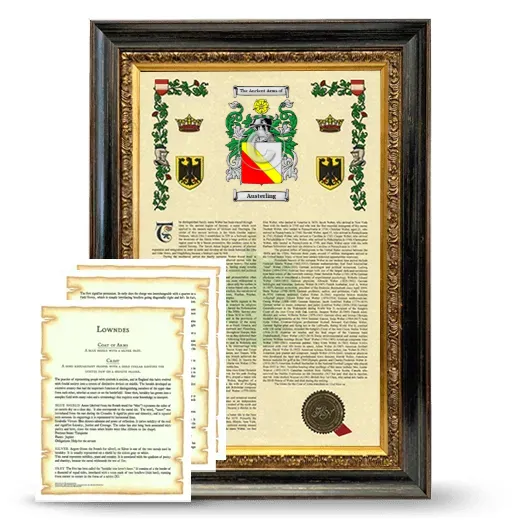Austerling Framed Armorial History and Symbolism - Heirloom