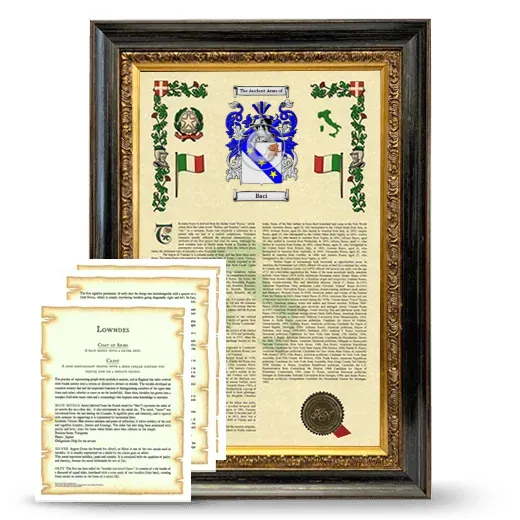 Baci Framed Armorial History and Symbolism - Heirloom