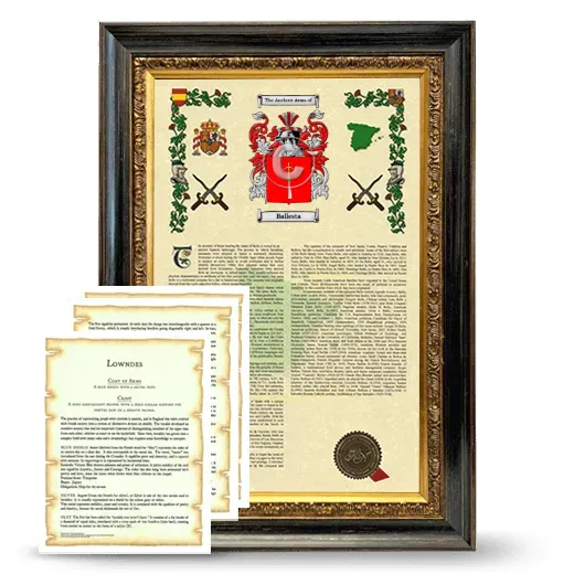 Ballesta Framed Armorial History and Symbolism - Heirloom